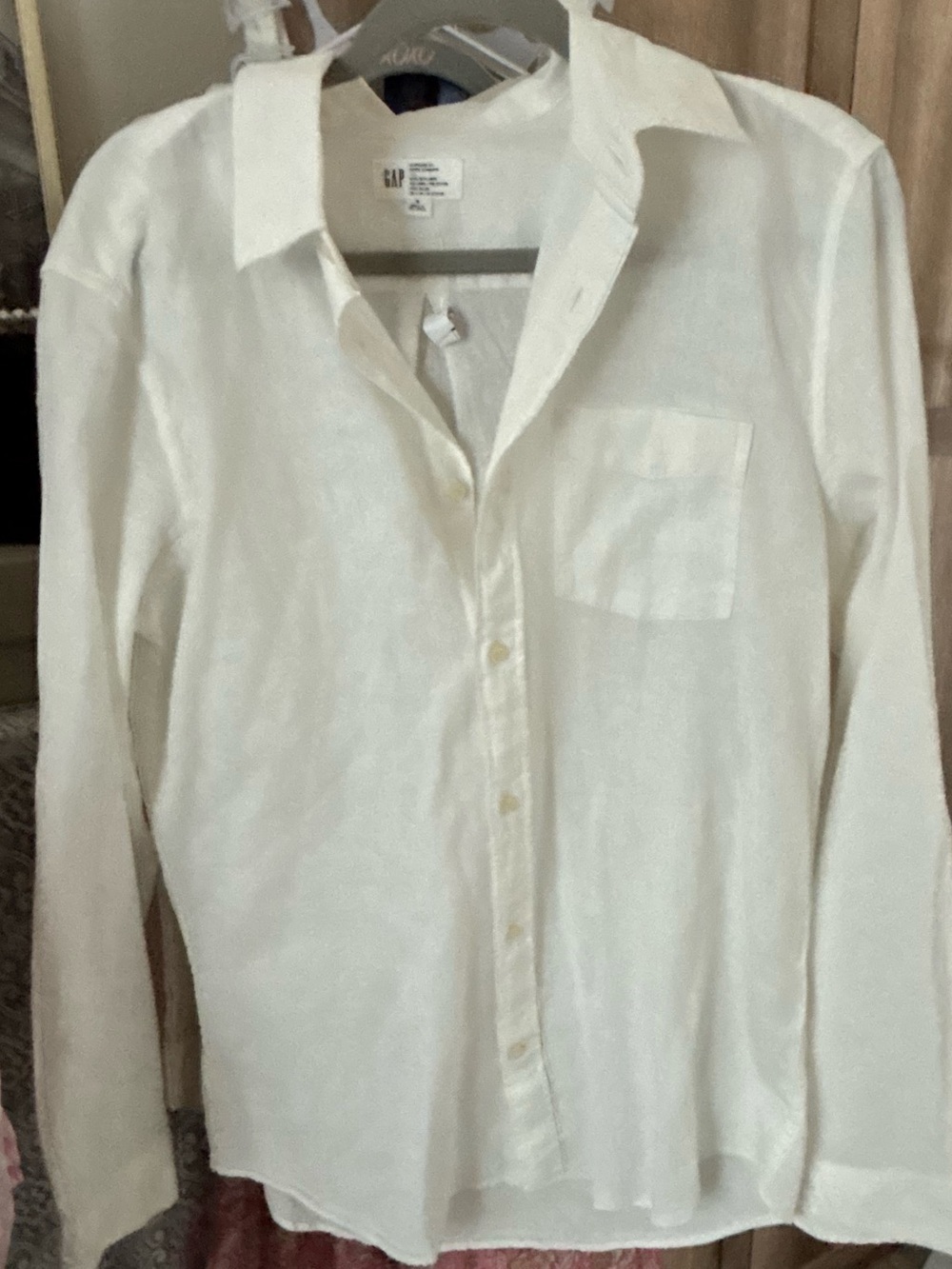 GAP White Women's Button-Down Shirt- Linen Blend